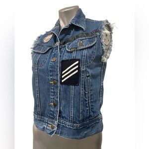 Women's Lee Patched blue denim Vest Size XS
